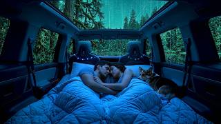 Unwind Instantly: Heavy Rain on Car Roof for Stress Relief 🌧️💤