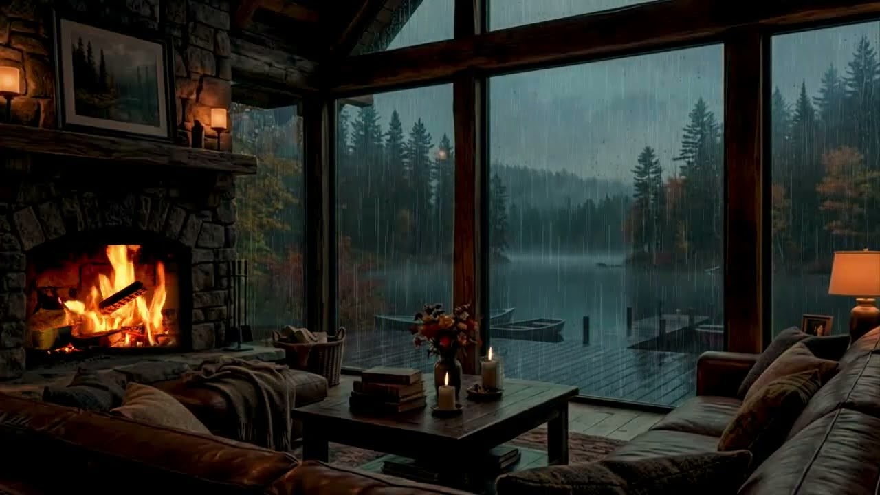 Soft Rain Sounds at a Quiet Cabin 🌧 (No Ads) ｜ Calm Atmosphere for Deep Sleep