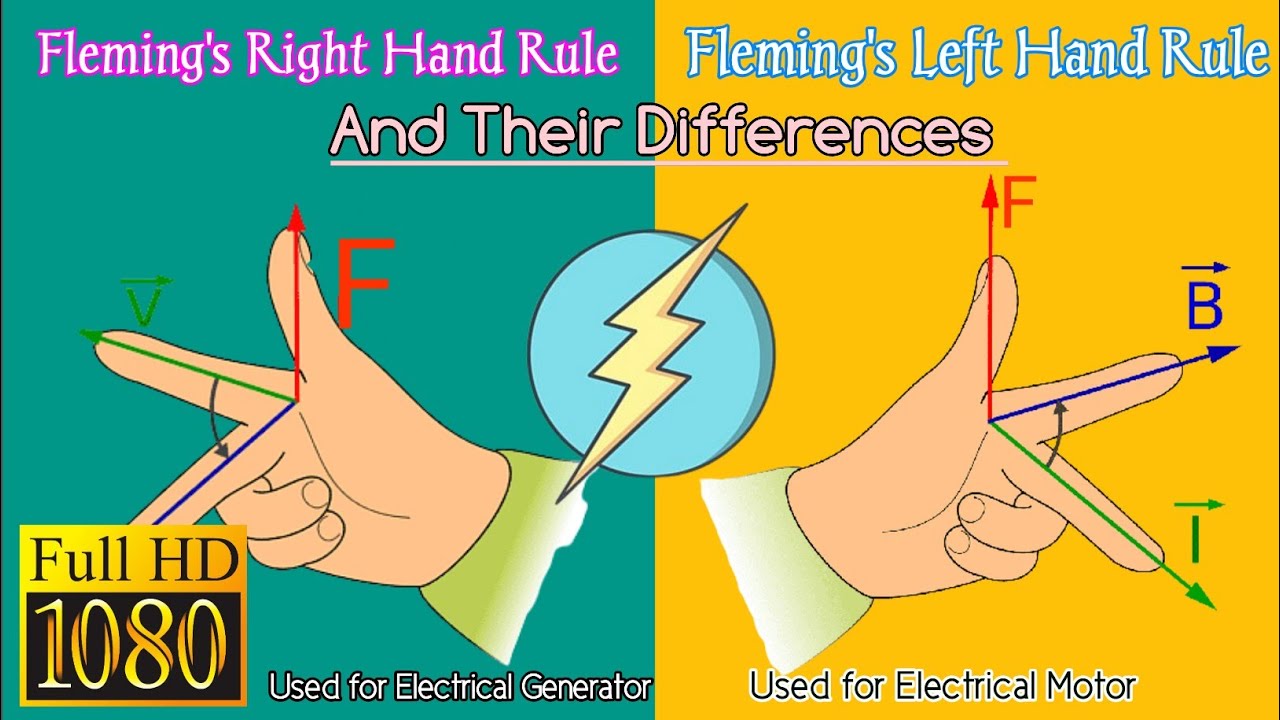 Fleming's Left and Right Hand Rule || Difference Fleming's Left and ...