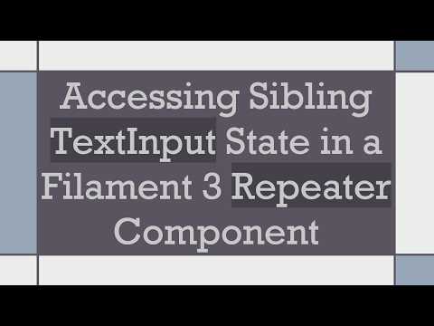 Accessing Sibling TextInput State in a Filament 3 Repeater Component
