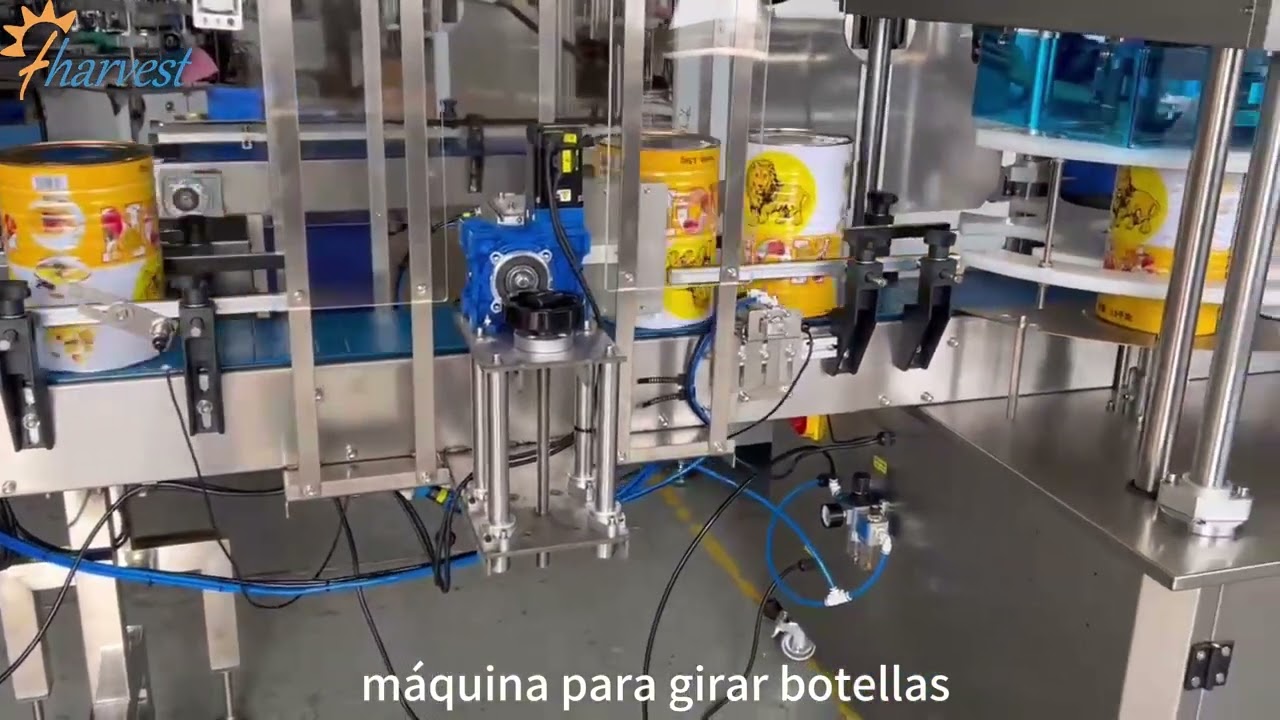 Volteadora, máquina volteadora de latas, máquina volteadora de botellas, máquina de sujeción y