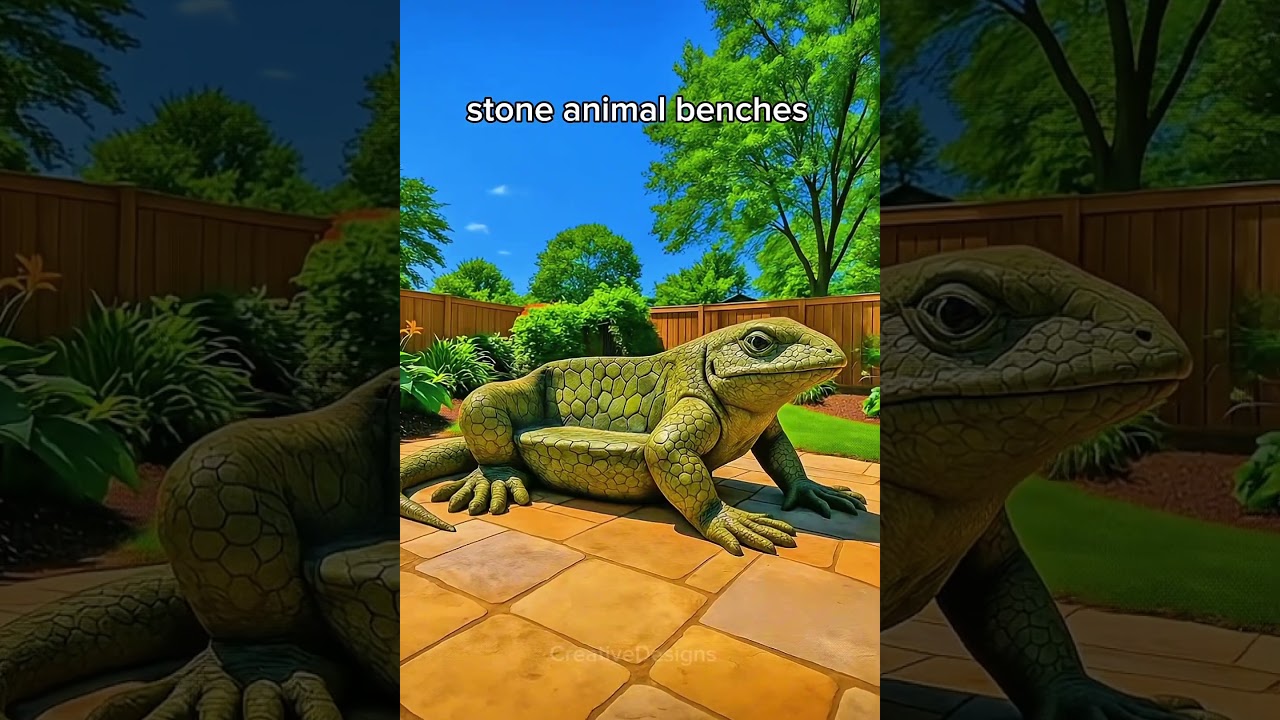 These animal-shaped stone benches are great