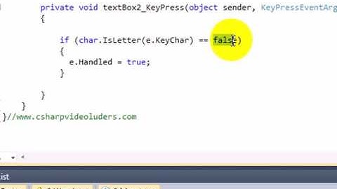 TextBox a Sadece Harf Girişi Ders 94
