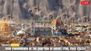 Terrifying Massive Eruption In Italy! Hell Footage Of Mount Etna Eruption As It Meets Snow in Sicily