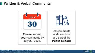 Public Hearing video for the FTE  PD&E Study - Widening US 1 S. of Palm Drive to Campbell Drive