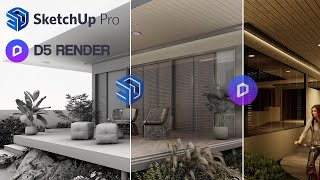 ✨ Backyard Design Tutorial: SketchUp Pro 3D Modeling & D5 Render Photorealism 🏡🌿