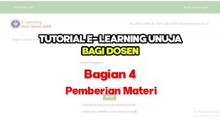 Tutorial E Learning UNUJA Bagi Dosen | Pemberian Materi | Bagian 4