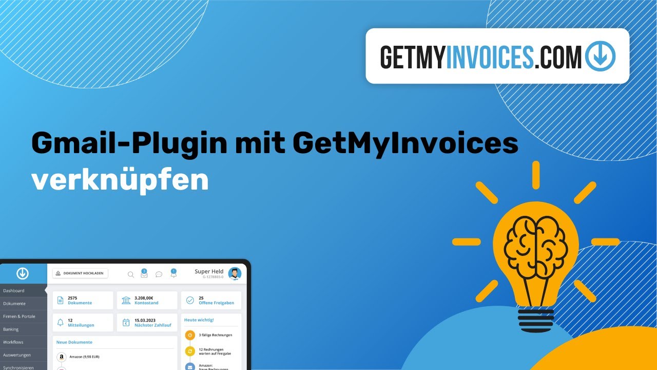 Gmail-Plugin mit GetMyInvoices verknüpfen
