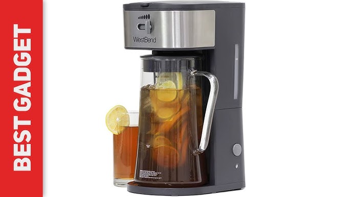 Wirsh Iced Tea Maker with 85 Ounce Pitcher, Strength Control and Reusable Filter, Perfect for Iced Coffee, Latte, Tea, Lemonade, Flavored Water, Black