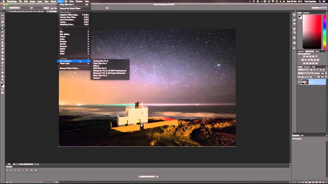 Editing night shots in Lightroom and YouTube