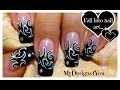 Tattoo Nail Art Design Tutorial Black and White Nails