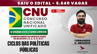 CNU - Blocos: 1,2,3,4,5,6 e 7 - Ciclos das Políticas Públicas - Concurso