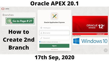 How to Create Branch | Oracle APEX 20.1 8K