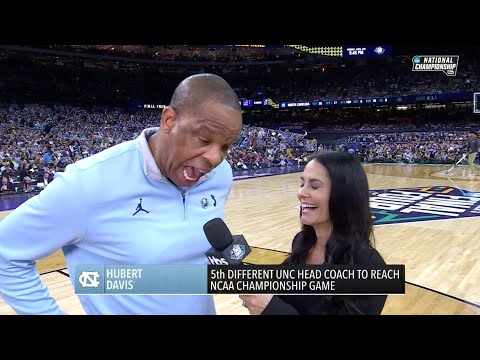 UNC coach Hubert Davis is INTO it for in-game interview - YouTube