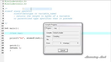 C Programming Language Video Tutorials for Beginners  62  sizeof Function   Operator