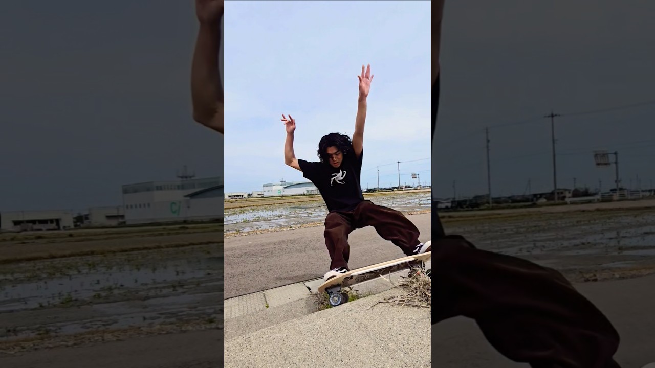 日本海は波が無くなったのでコンクリートウェーブ🏄 コンプリート残り2setになりました🙇 #surfskate #サーフスケート #surfing