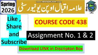 ⏩ AIOU Code 438 Solved Assignment No.1 & 2 Spring 2026 || Principles Of Accounting | Bachelor /B.COM