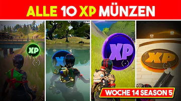 Alle XP-Münzen Fortnite Season 5 (Woche 14) - Grün, Blau, Violett, Gold | Xp, Ep, Münzen Kapitel 2