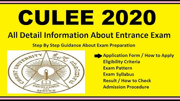 CULEE 2020 - Notification, Dates, Application, Eligibility, Admit Card, Pattern, Syllabus, Result