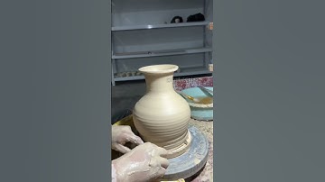 Shaping a Ceramic Vase | Pottery Wheel Throwing & Trimming Process | Relaxing ASMR Art