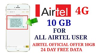 How to get free internet on your airtel sim official offer 1gb for 24
days 10gb 4g user paytm cash karo:- ₹5 to...