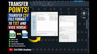 Transfer Points in Civil 3D | CSV to TXT &amp; TXT to CSV Format