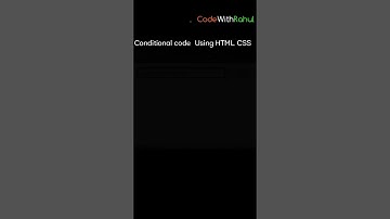 Conditional Using HTML CSS JAVA
