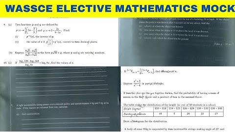 WASSCE 2025 Elective Mathematics 🇳🇬  🇱🇷