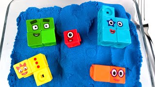 Looking for Numberblocks 6-10 inside Blue Sand and Completing the steps