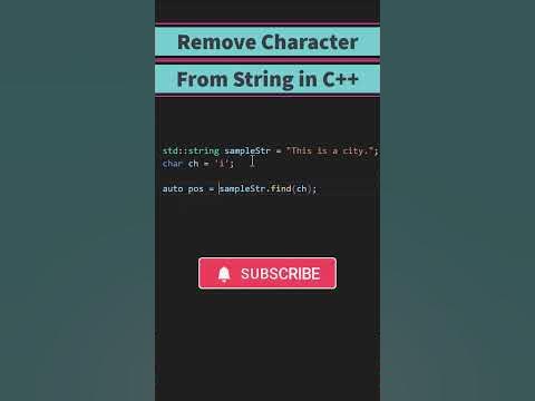 How to Remove Character from String in C++ ? Interview Question | C++ ...