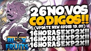 LANÇOU!! 23 NOVOS *EXCLUSIVOS* CODES SECRETOS no BLOX FRUITS CODIGOS!(blox  fruits codes 19) - ROBLOX 