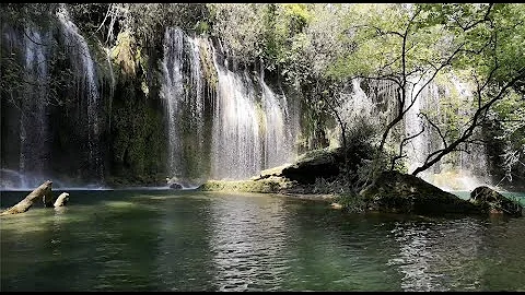 Soothing waterfall in forest,for studying and relaxing stress relif | 1 hour