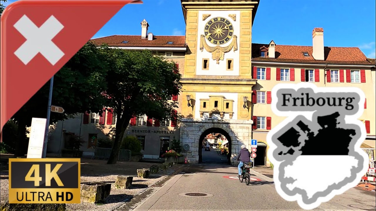 DRIVING through  CANTON OF FRIBOURG, Mittelland, SWITZERLAND I 4K 60fps
