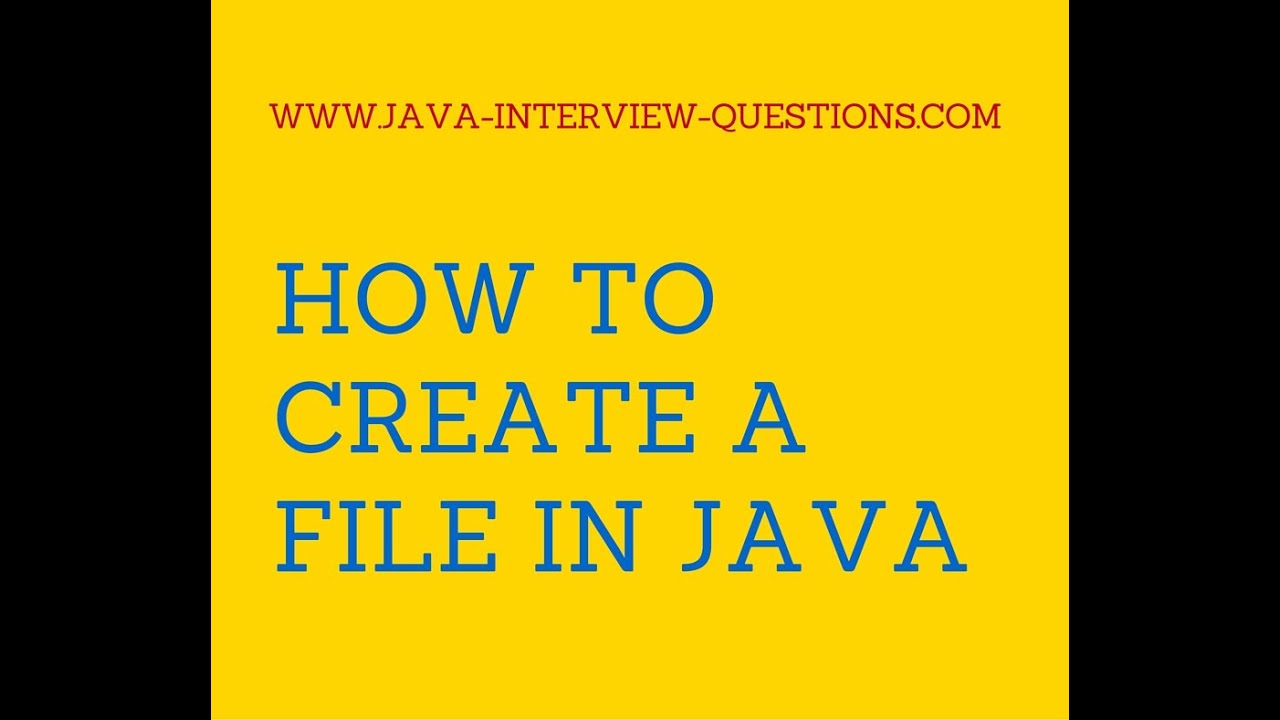 How to create a file in java? - YouTube