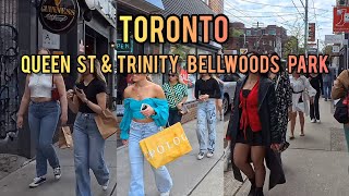 Toronto Saturday Queen Street Trinity Bellwoods Park Downtown walking Tour Canada 4Kp60