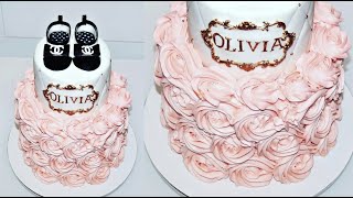 Cake decorating tutorials | BUTTERCREAM Rose Cake | Sugarella Sweets