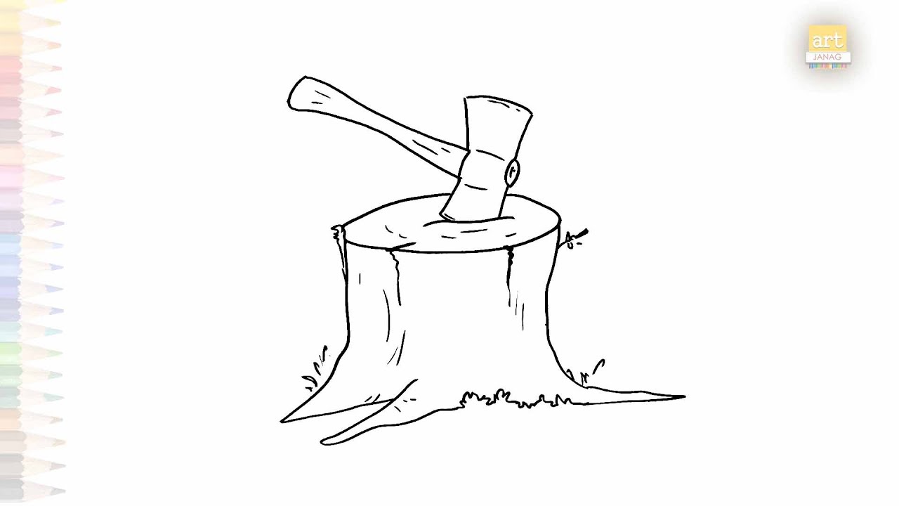 Hatchet For Cutting Tree drawing Art tutorials How to draw A Small