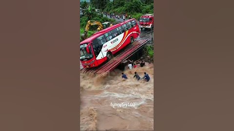 Bus Hangs Over Flooded River | Extreme Bridge Collapse Rescue | Realistic Disaster Scene