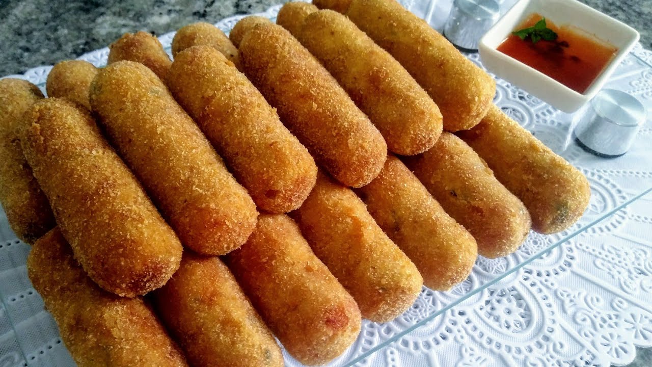CROQUETE DE FRANGO-ÓTIMA OPÇÃO DE PETISCO