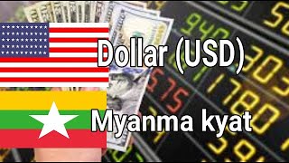 Dollar Usd To Myanma Kyat Mmk Myanmar