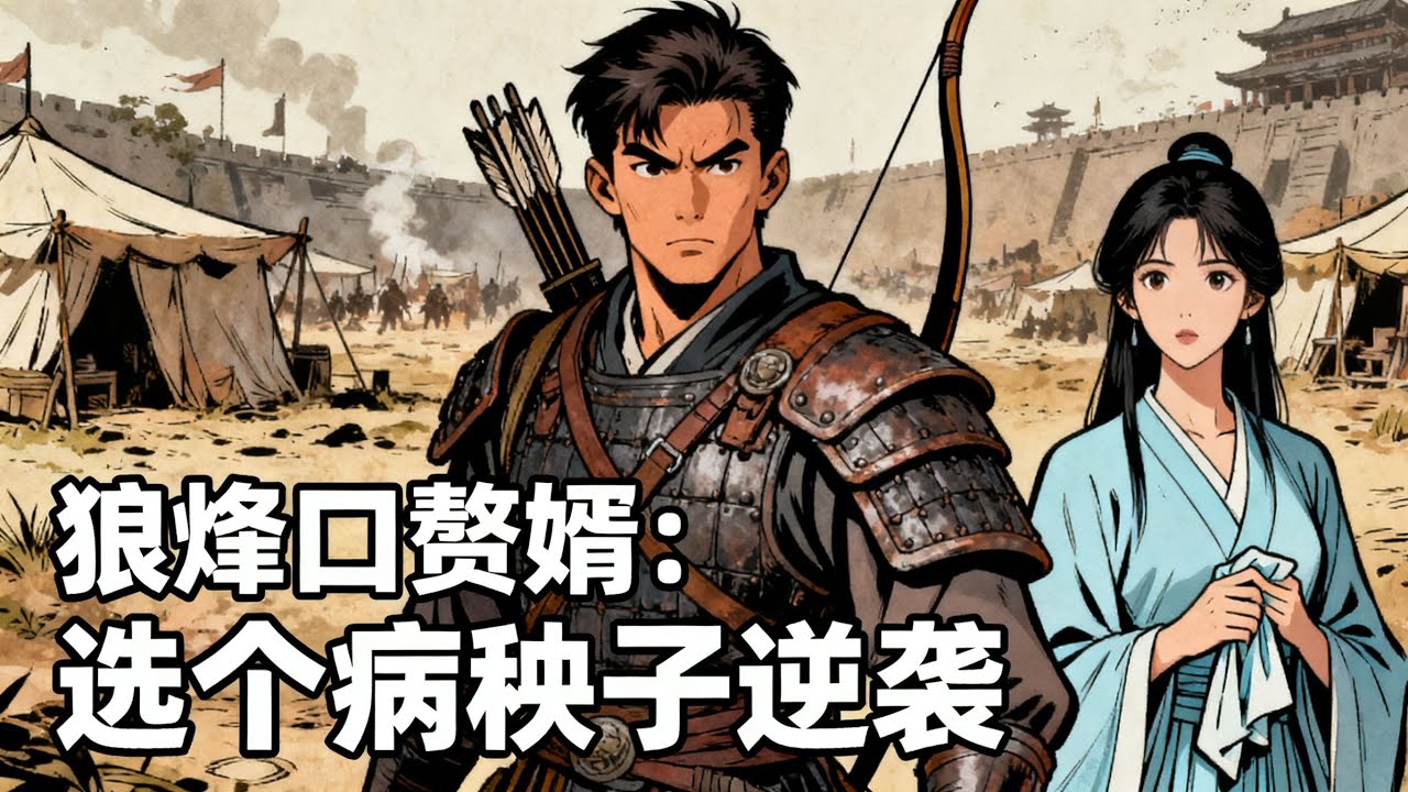 《狼烽口贅婿：選個病秧子逆襲》邊關小卒被伍長逼着領媳婦，我偏選個幹不了活的“病美人”！兄弟笑我找死，卻不知她身負血海深仇，我倆聯手把死字營殺成生路！#漫畫解說#玄幻#爽文#小說推薦#有聲書