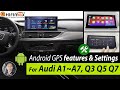 Audi Android 13 GPS Screen Features Settings for Audi A1 A3 A4 A5 A6 A7 Q3 Q5 Q7 Audi Apple CarPlay!