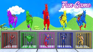 Masked Sliders Vs Stampede Riders Savage 3D Horse Slide Race With Ragdoll Chaos