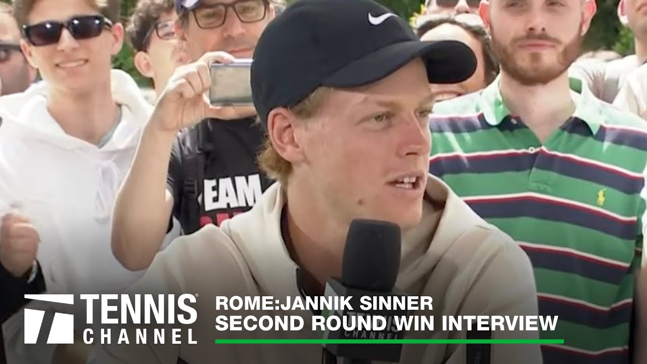 Jannik Sinner cheered on by orange-clad fans during Italian Open