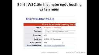 Hướng dẫn SEO website,blogger lên top 1 google bài 6 w3c tên file ngôn ngữ hosting tên miền