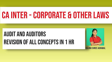 1 hr Revision | Audit and Auditors | CA Inter | Corporate & Other Laws (english)