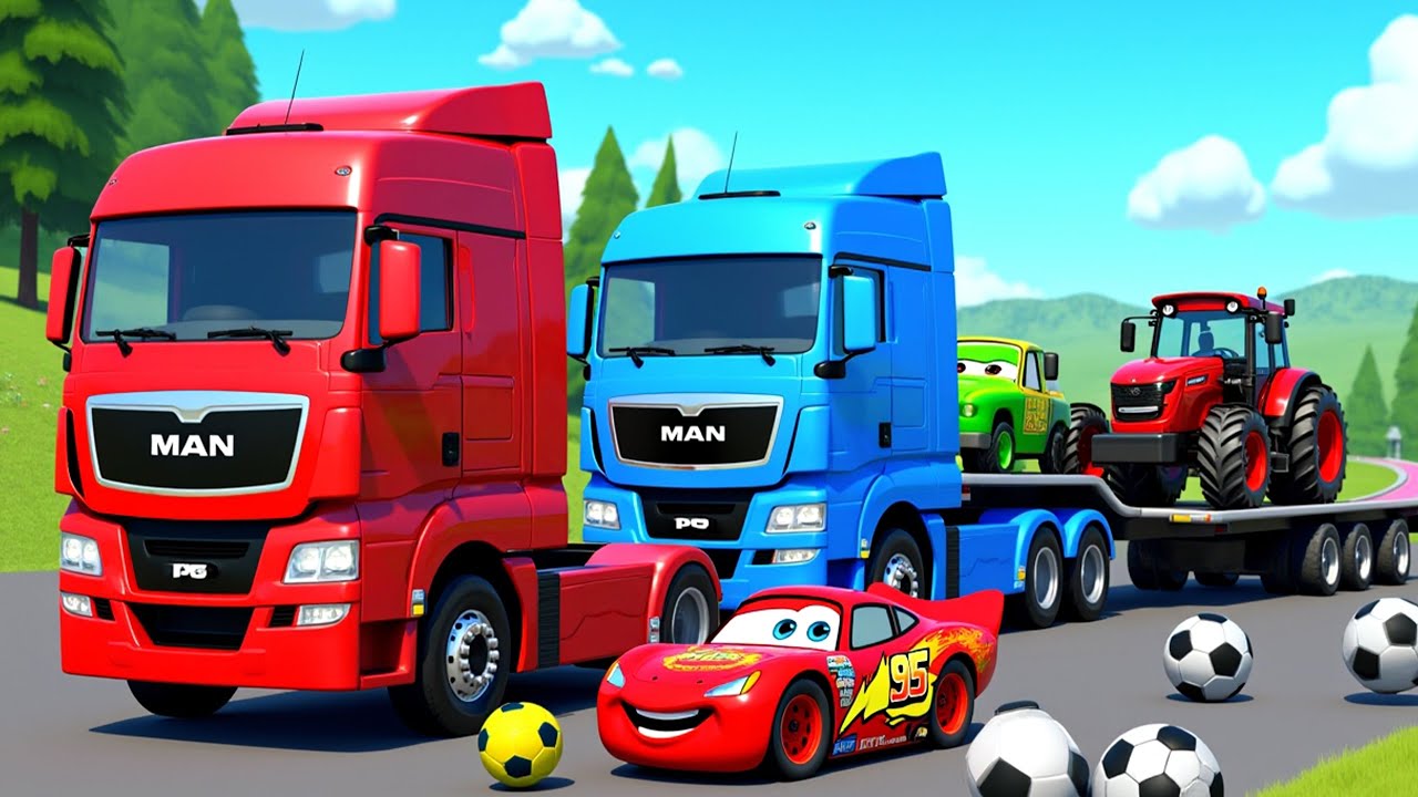 Flatbed Truck Mcqueen | Transportation with Truck - Pothole vs Car #1 - BeamNG.Drive