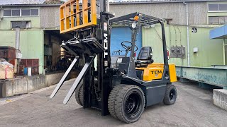 TCMフォークリフト☆2.5トン☆ヒンジ☆除雪☆バケット☆ガソリン