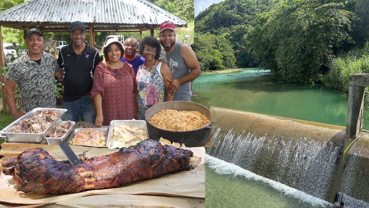 Nos Fuimos a la Represa y Asamos un CERDO Completo, Campo Dominicano