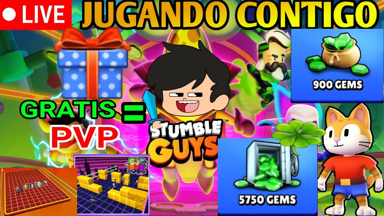 STUMBLE🧢LIVE🔴PVP⚔️ + RULETA🎁+ GEMAS💎 + SORTEOS🎁JUGANDO CON SUBS🎮 